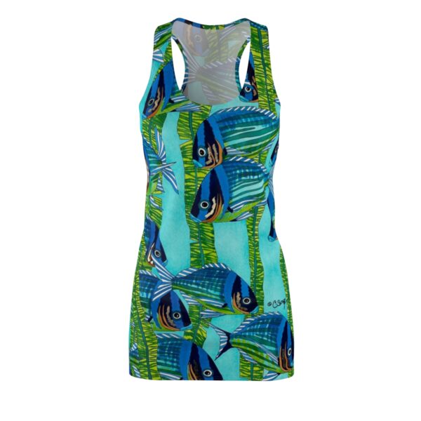 Women's Racerback Dress, In School in Paradise