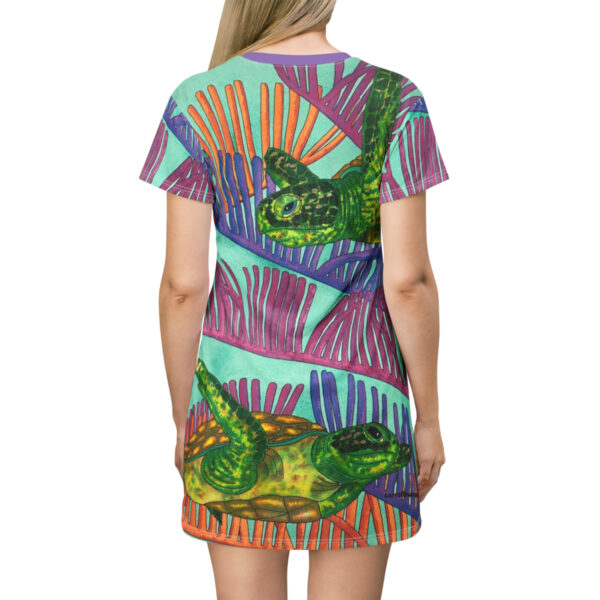 T-Shirt Dress, Ocean Current - Image 3