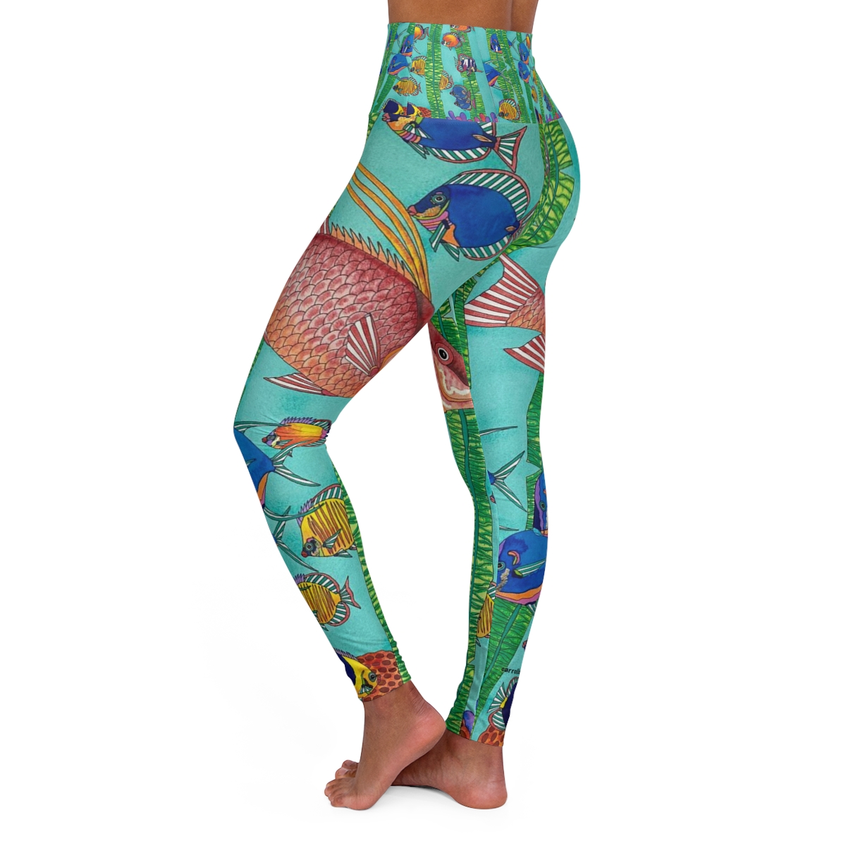 High Waisted Yoga Leggings, Tropical Splendor – Carroll Swayze Art