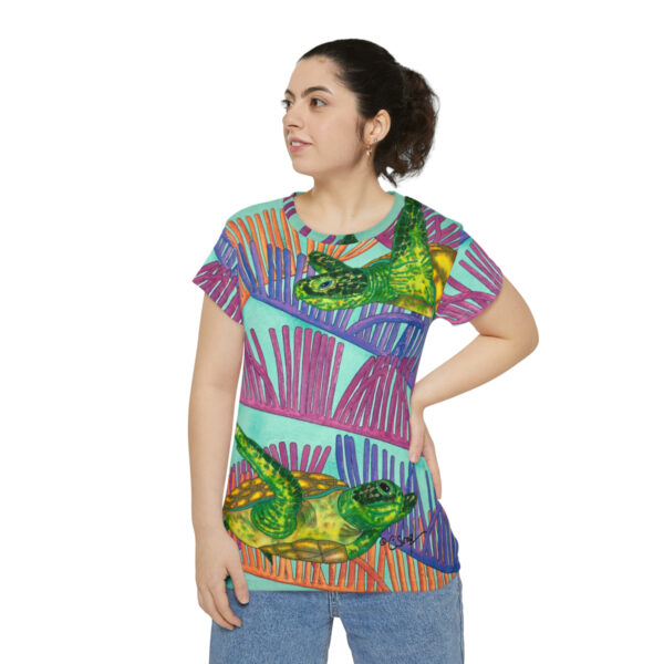 Women's Short Sleeve Shirt, Ocean Current - Image 5