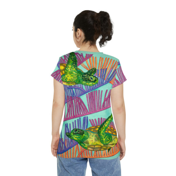 Women's Short Sleeve Shirt, Ocean Current - Image 6