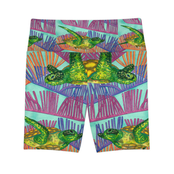 Women's Workout Shorts, Ocean Current