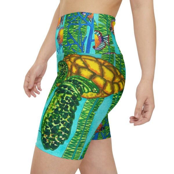 Women's Workout Shorts, Green Flash - Image 5