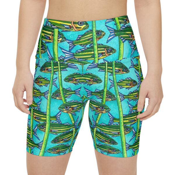 Women's Workout Shorts, Running With The Tide - Image 3