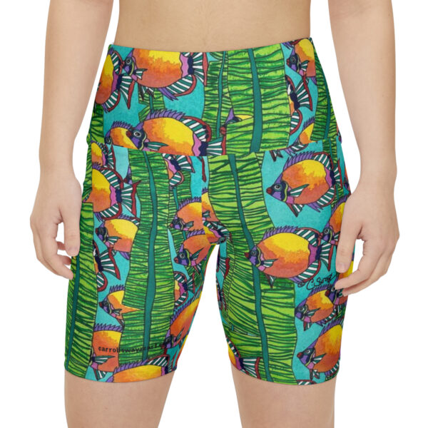 Women's Workout Shorts, Gulf Streaming - Image 3