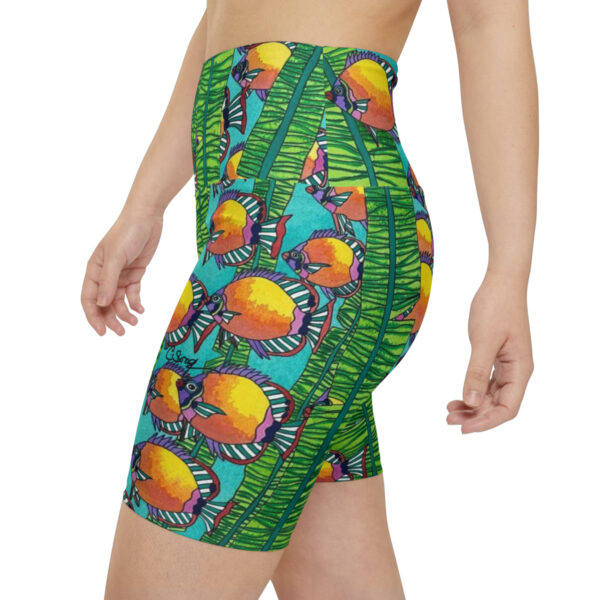 Women's Workout Shorts, Gulf Streaming - Image 5