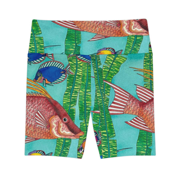 Women's Workout Shorts, Tropical Splendor