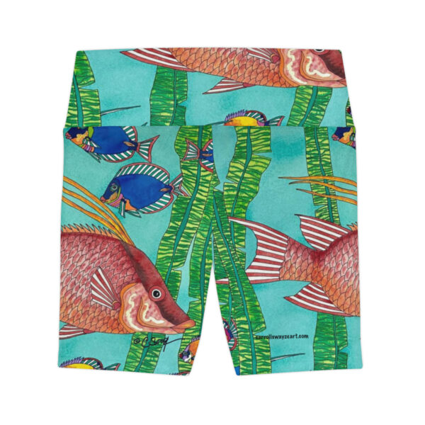 Women's Workout Shorts, Tropical Splendor - Image 2