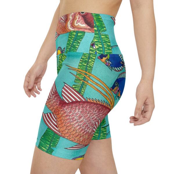 Women's Workout Shorts, Tropical Splendor - Image 5