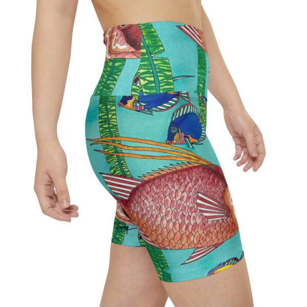 Women's Workout Shorts, Tropical Splendor - Image 6