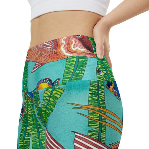 Women's Workout Shorts, Tropical Splendor - Image 7