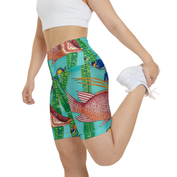 Women's Workout Shorts, Tropical Splendor - Image 8