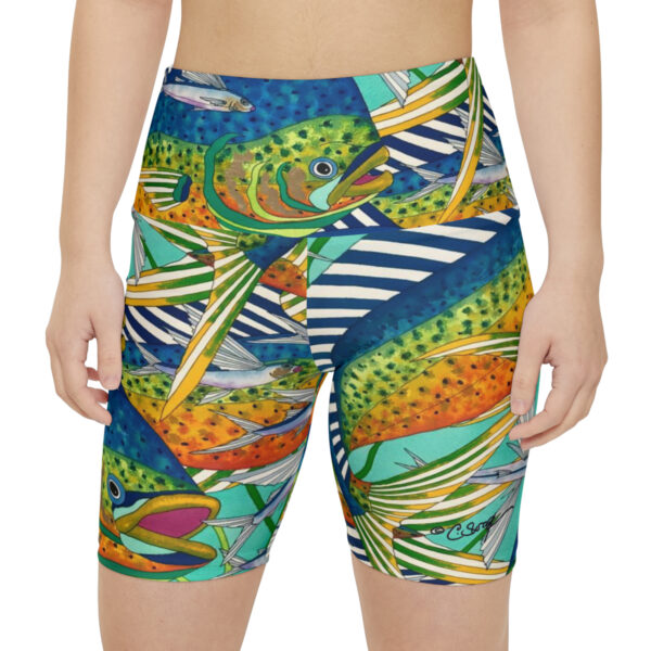 Women's Workout Shorts, Fishing Fun - Image 3