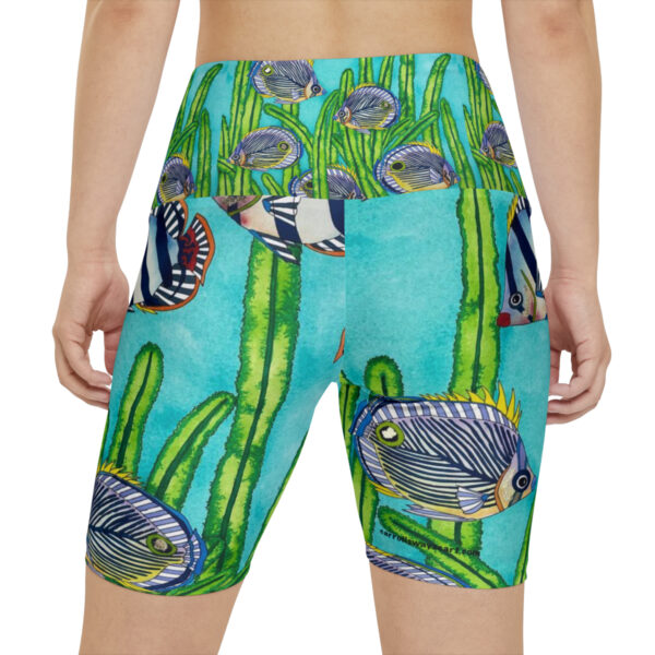 Women's Workout Shorts, Magic Garden - Image 4