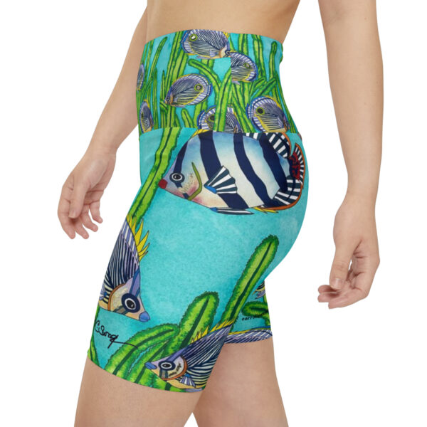 Women's Workout Shorts, Magic Garden - Image 5