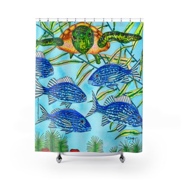 Original Shower Curtain design by © Carroll Swayze "Gulfstream Magic" - Image 2