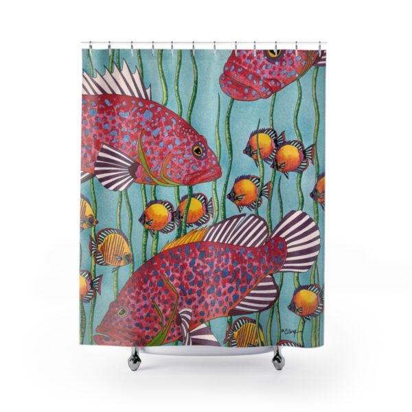 Original Shower Curtain design by © Carroll Swayze "Friends In Waves" - Image 2