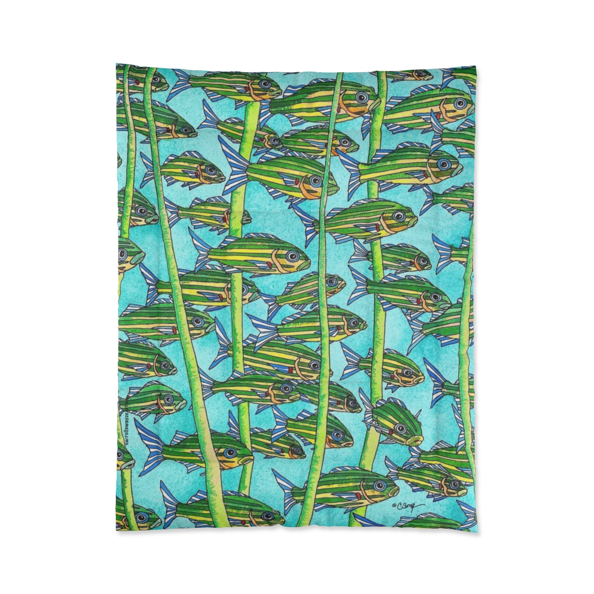 Original Twin Comforter design by © Carroll Swayze "Running With The Tide" - Image 2