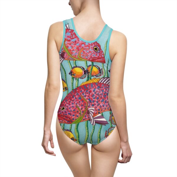 Swayze Women's Classic One-Piece Swimsuit "Tropical Friends" - Image 2